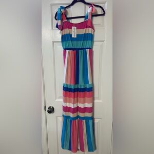 Jenny Boston Summer Air Maxi Dress Multicolor SIZE M NEW
